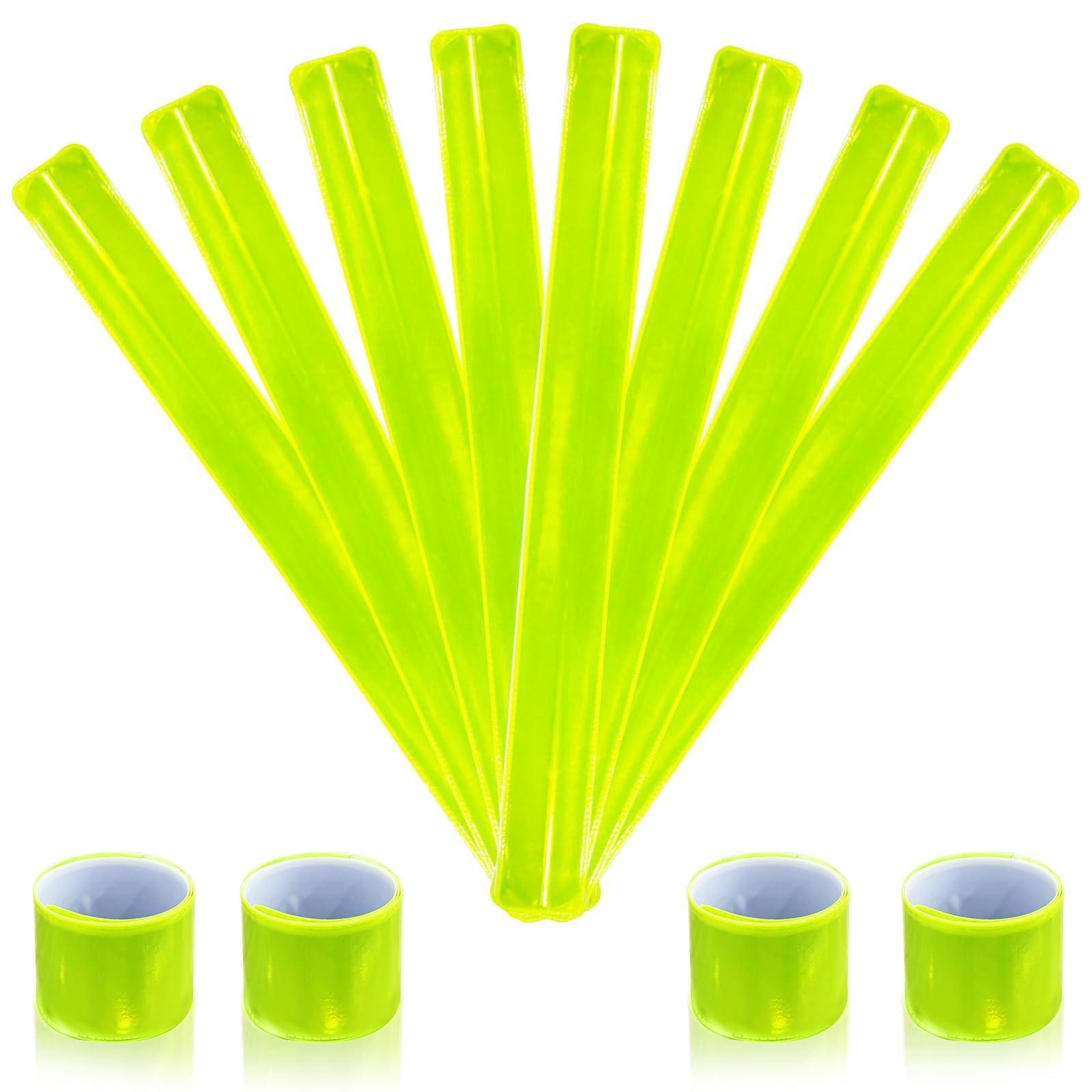 Awroutdoor Pack of 12 Reflective Bands Snap Bracelets, Reflective Strips Children, Safety Tape Reflective for School Bags, Keys, Prams, Hiking, Joggers and Cyclists