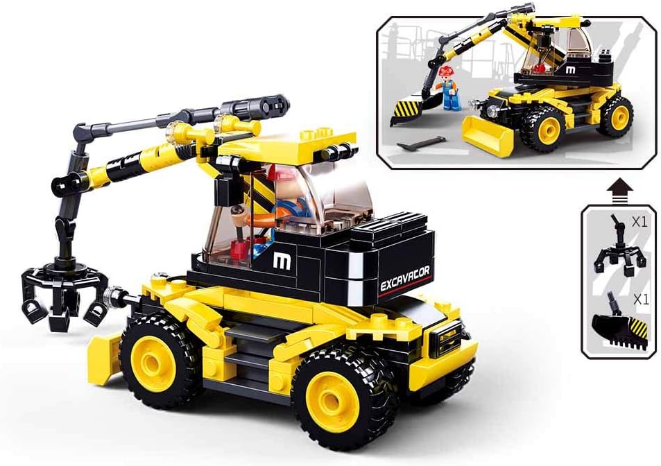 Sluban Town - Excavator 2 into1 196 Pieces, Mehrfarbig, 16 cm (L) x 10 cm (W) x 10 cm (H) - Image 4