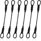 6Pack 5.9" Stainless Steel PVC Coated Safety Wire Rope Heavy Duty Loop End Cable Braided with Rubber Coated and Loops Vinyl Cover Coat Short Rope Lanyard Lock Safety Tether Chains for Chain Lock