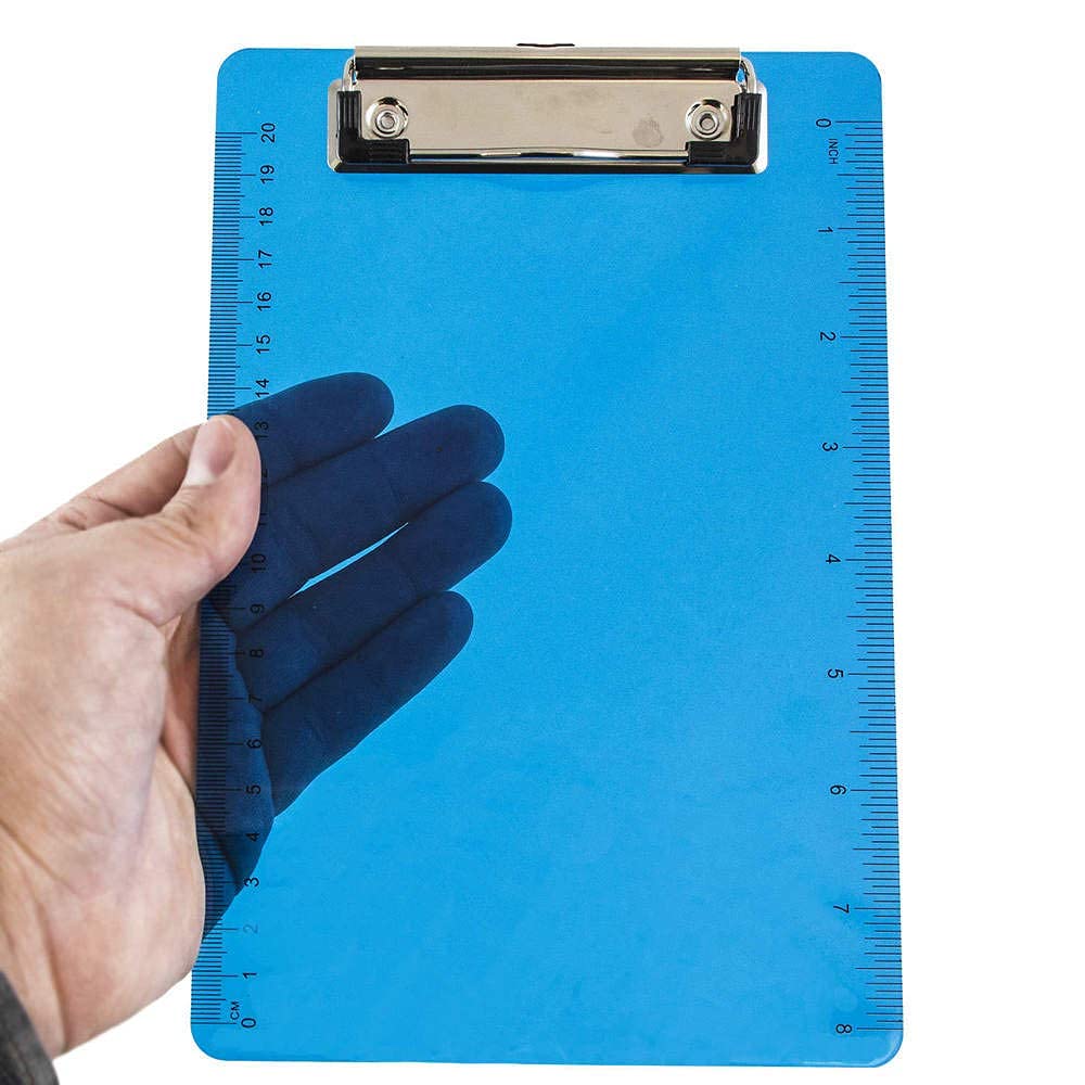 JAM PAPER Small Plastic Memo Clipboards with Low Profile Metal Clip - Mini (152.4 x 228.6 mm) - Blue - Clip Board Sold Individually