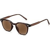 FEISEDY Round Reading Sunglasses for Men and Women Stylish Blue Light Blocking Readers B0113