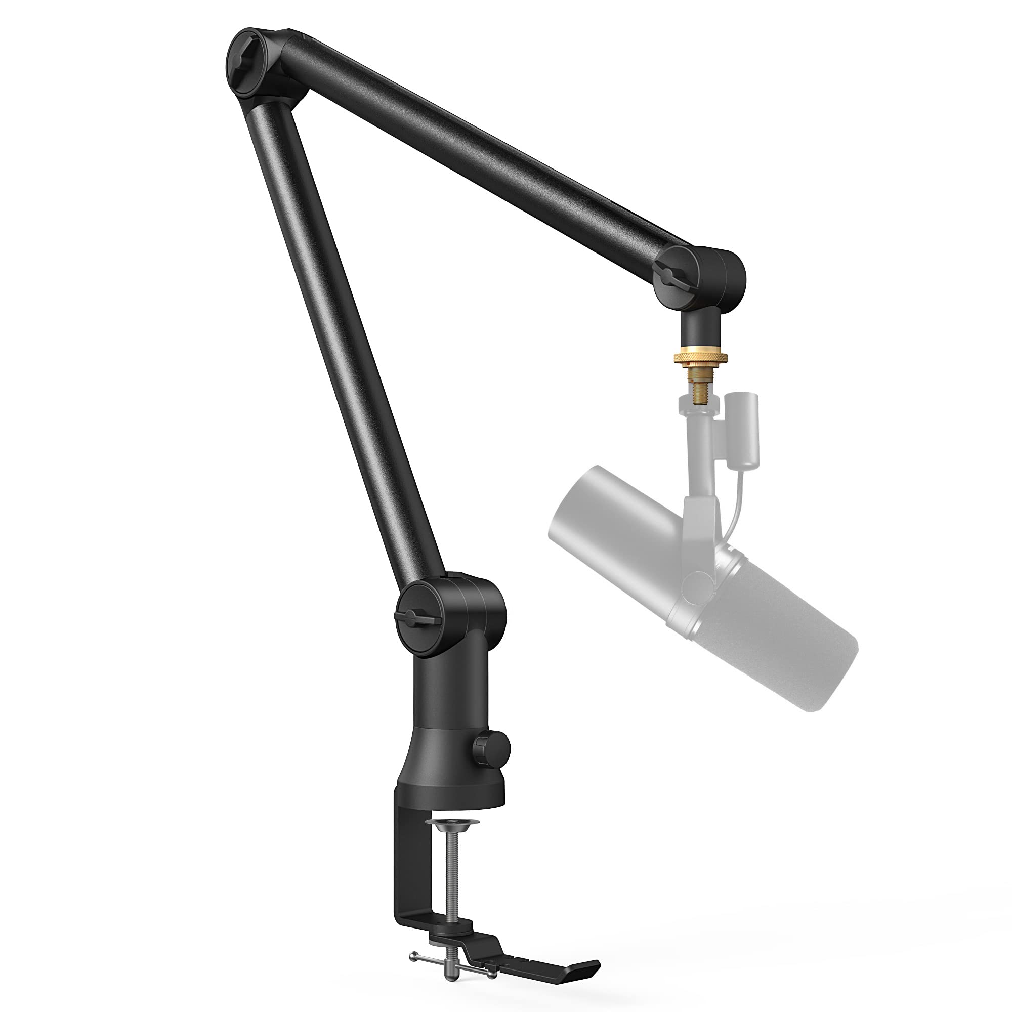 Photo 1 of Bietrun Mic Arm Desk Mount(Longer)for Shure SM7B/MV7/Blue Yeti/Nano/Hyperx Quadcast, Adjustable 360° Rotatable Universal Heavy Duty Metal Mic Arm with 3/8" to 5/8" Adapter, Cable Trough, Headset Hook