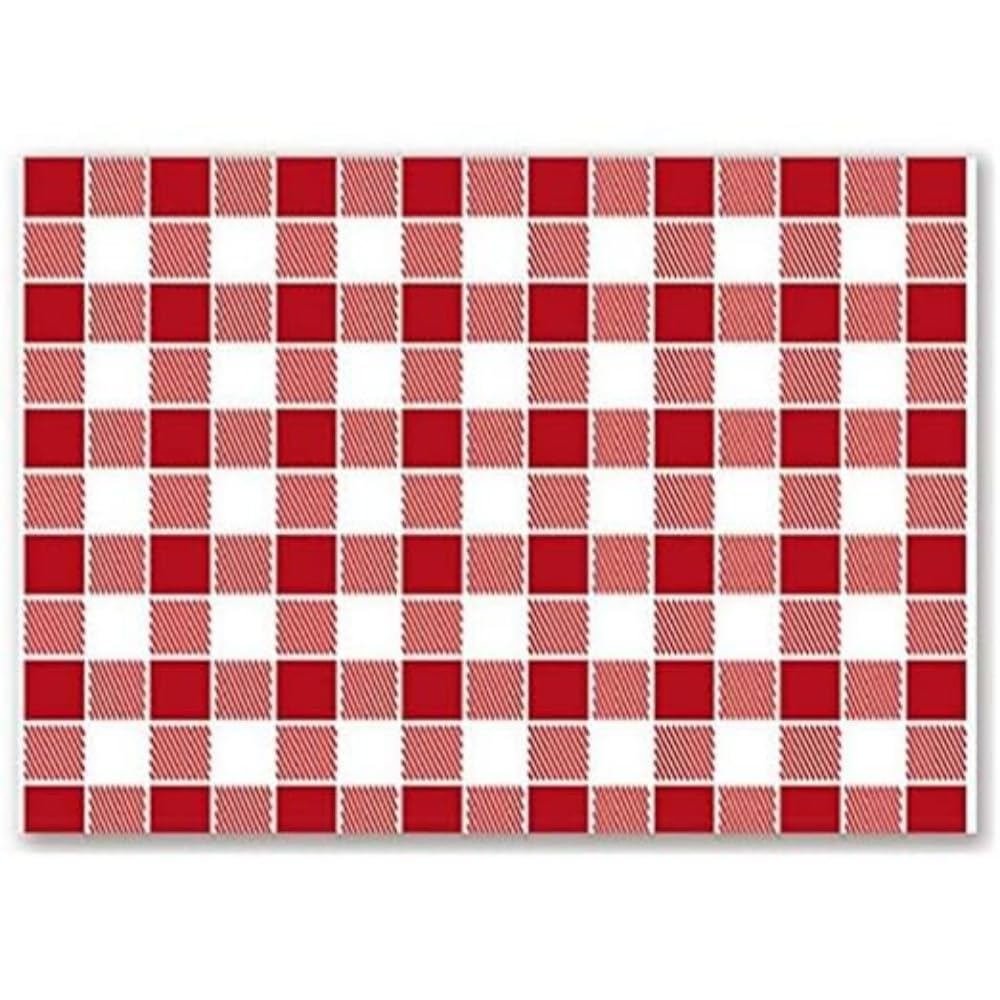 Table Mats "Vichy Red" 48 Gsm 31X43 Cm White Cellulose - 500 Units