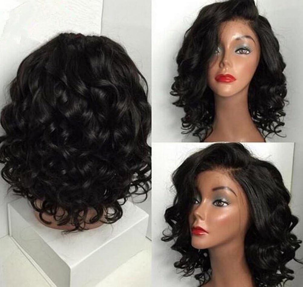 HonorHair Short Human Hair Wigs For Black Women Brazilian Virgin Hair Glueless Lace Front Wigs/Lace Wig With Baby Hair (12 inch)