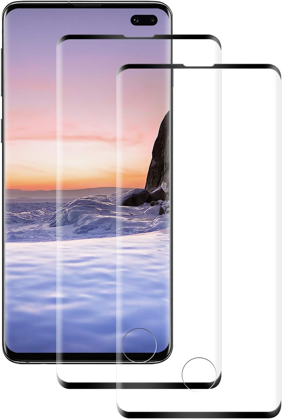 DOSNTO Screen Protector for Galaxy S10 Plus, Tempered Glass 9H Full 3D Curved Edge Case Friendly, Case Compatible, TPU Film Screen Protector for Galaxy S10 Plus