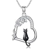 YYmqmq Heart Animal Necklace 925 Sterling Silver Cute Animal Pendant Jewelry Birthday Gifts for Women Girlfriend Mom Animal Lovers