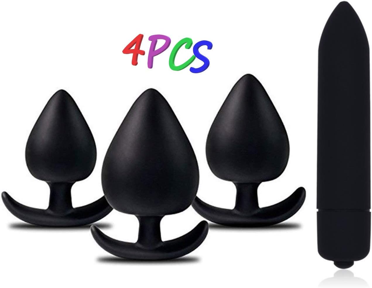 4 Size/Pcs Ana.les Beads for Comfortable Long-Term Wear Small B-ütt Plugs (Black5)