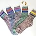 Pack of 5 Womens Multicolor Knitted Casual Crew Socks,Mix Color 4, 5 Pack,One Size
