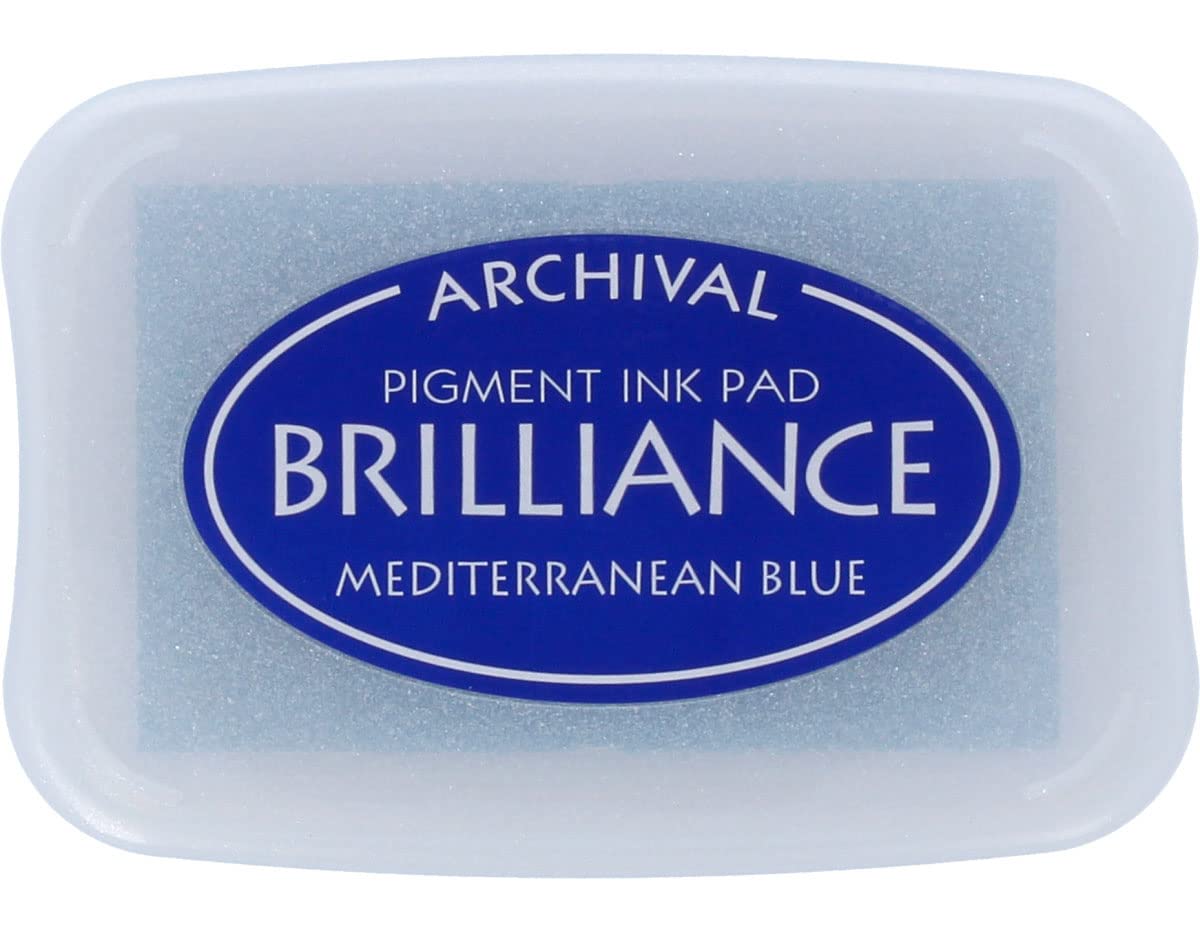 Tsukineko Brilliance Ink Pad, Mediterranean Blue,BIP18
