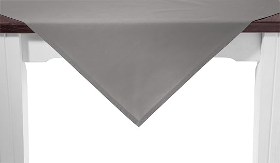 REDBEST Mitteldecke 100% Baumwolle grau Größe 80x80 cm - Robustes, glattes Gewebe, mit hochwertigem Kuvertsaum (weitere Farbe