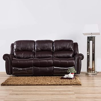 Durian Alonso 3 Brown Leather Three Seater Recliner Amazon In