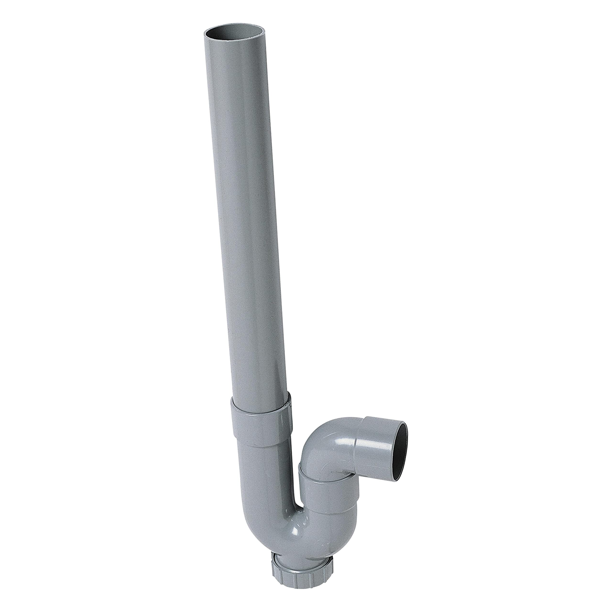 Wirquin SP5001 30724286 Siphon Pour Machine à Laver Simple entrée avec Sortie horizontale, gris Single Stock Washing, Grey, 420 milímetros
