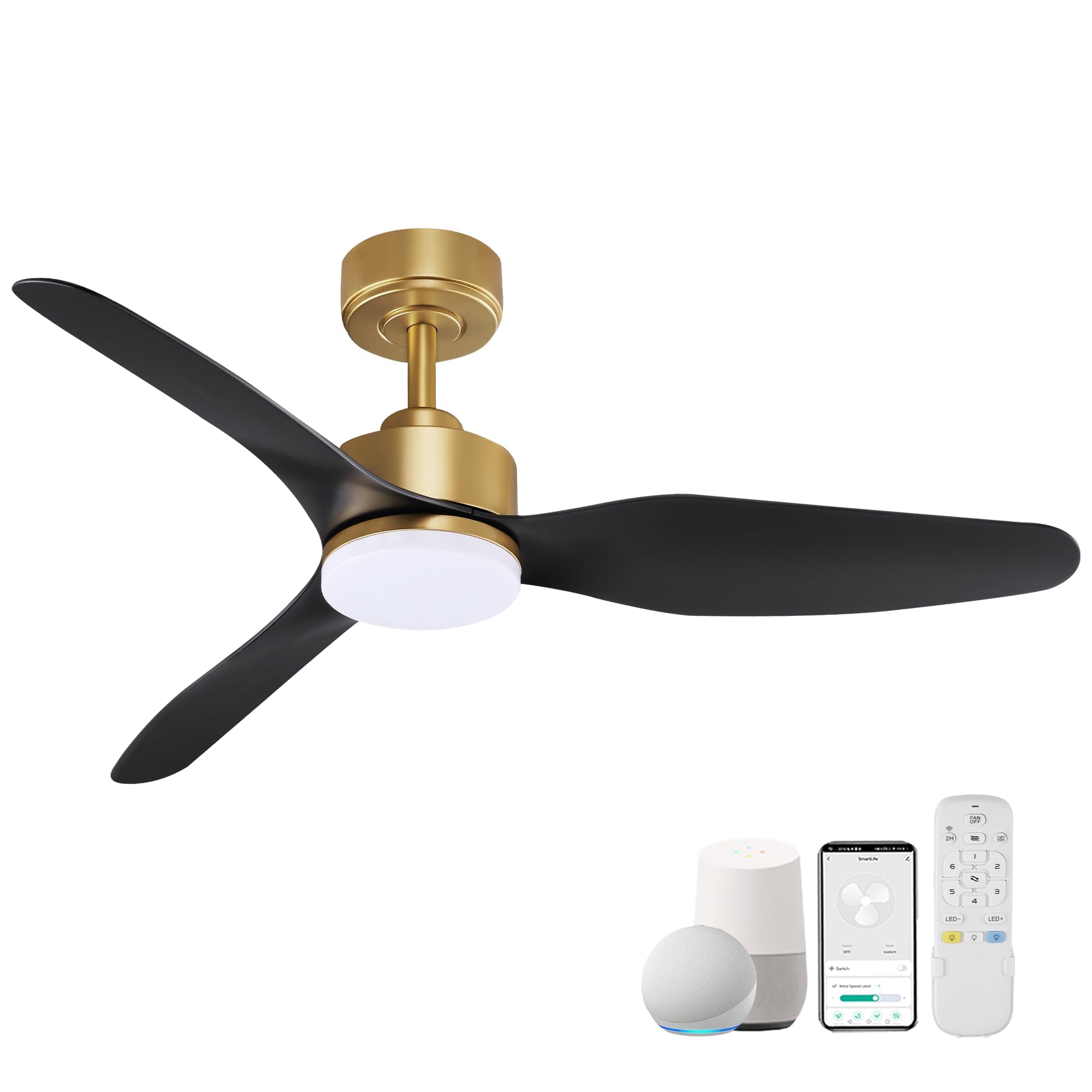 Hoenofly 48 Inch Smart Ceiling Fans with LED Lights