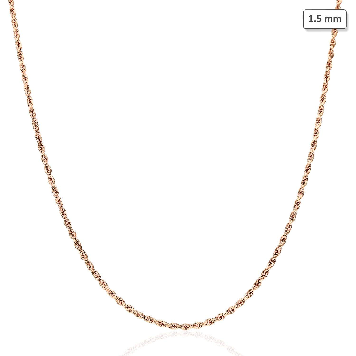 Diamond Cut Rope Chain Necklace 16 