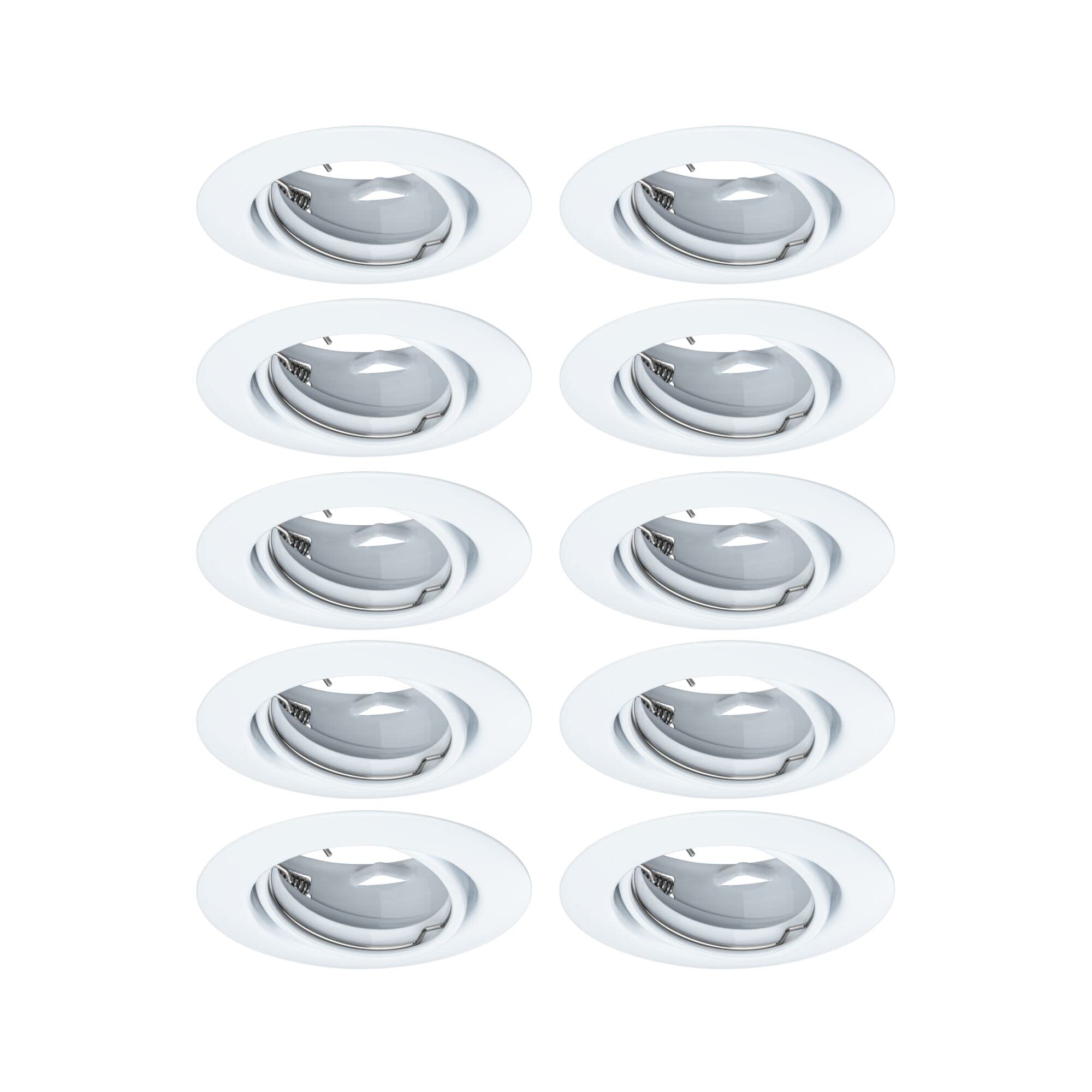 Paulmann 93400 LED Base recessed luminaire Round swivelling max. 10x10 watts recessed Spotlight White recessed lamp Metal Ceiling spot GU10