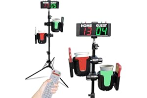 YZ Digital Cornhole Scoreboard with Drink Holder Set, Electronic Scoreboard with Remote, Cornhole Accessories Score Keeper with Phone and Drink Holders for Outdoor Games, Backyard Cornhole&Lawn Game