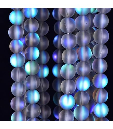 thumbnail image 2 of River Valley Gems 15-Strand Matte Multicolor Mystic Aura Glass Round Beads 2 of 6