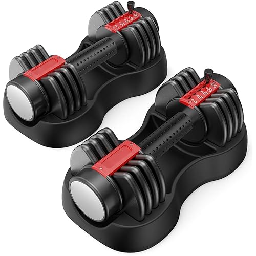 25lbs Fast Adjustable Dumbbell with Weight Plate for Body Workout Home Gym