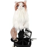 Lifelike Cat Golf Driver Headcover Plush Stuffed Animal Golf Club Cover | Fits 460CC Knitted Sock Golf Head Cover, Funny Golf Accessories for Men Women