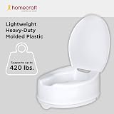 Homecraft Savanah Raised Toilet Seat 6 Inch Elongated White with Lid view 3