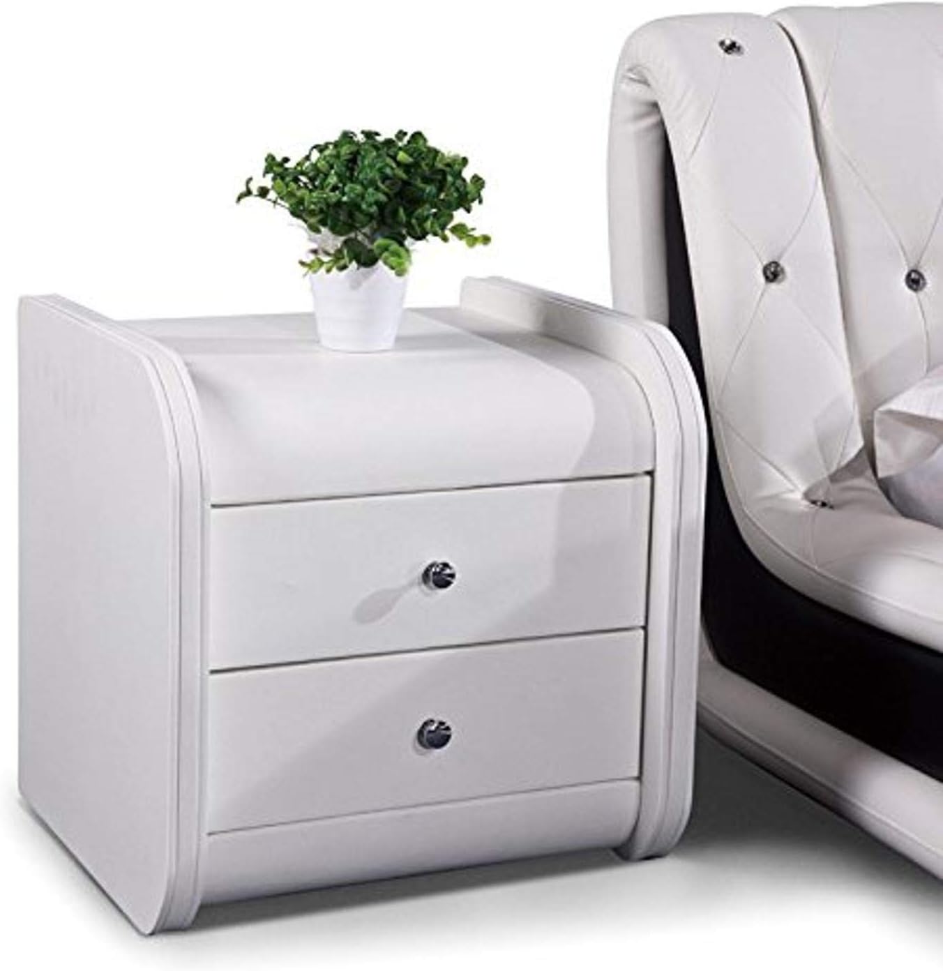 Amazon Com Us Pride Furniture Faux Leather Contemporary Nightstand White Furniture Decor