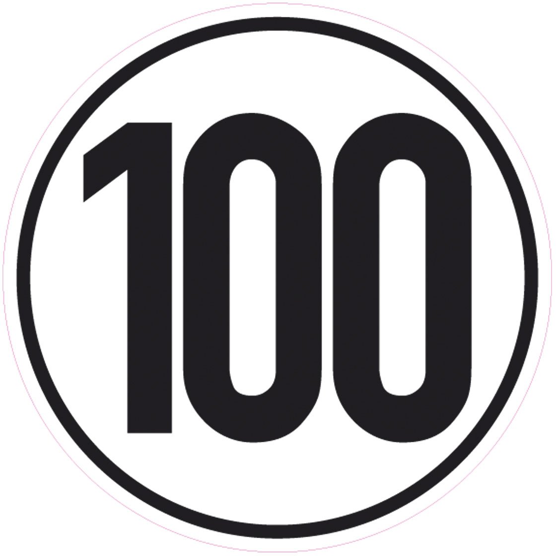 Geschwindigkeitsschild 100 Km/h Klebeschild selbstklebender PVC Aufkleber für Anhänger, Traktor