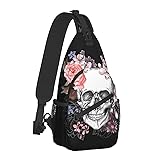 Jumou Rose and Skull Sling Bag Crossbody Women Men