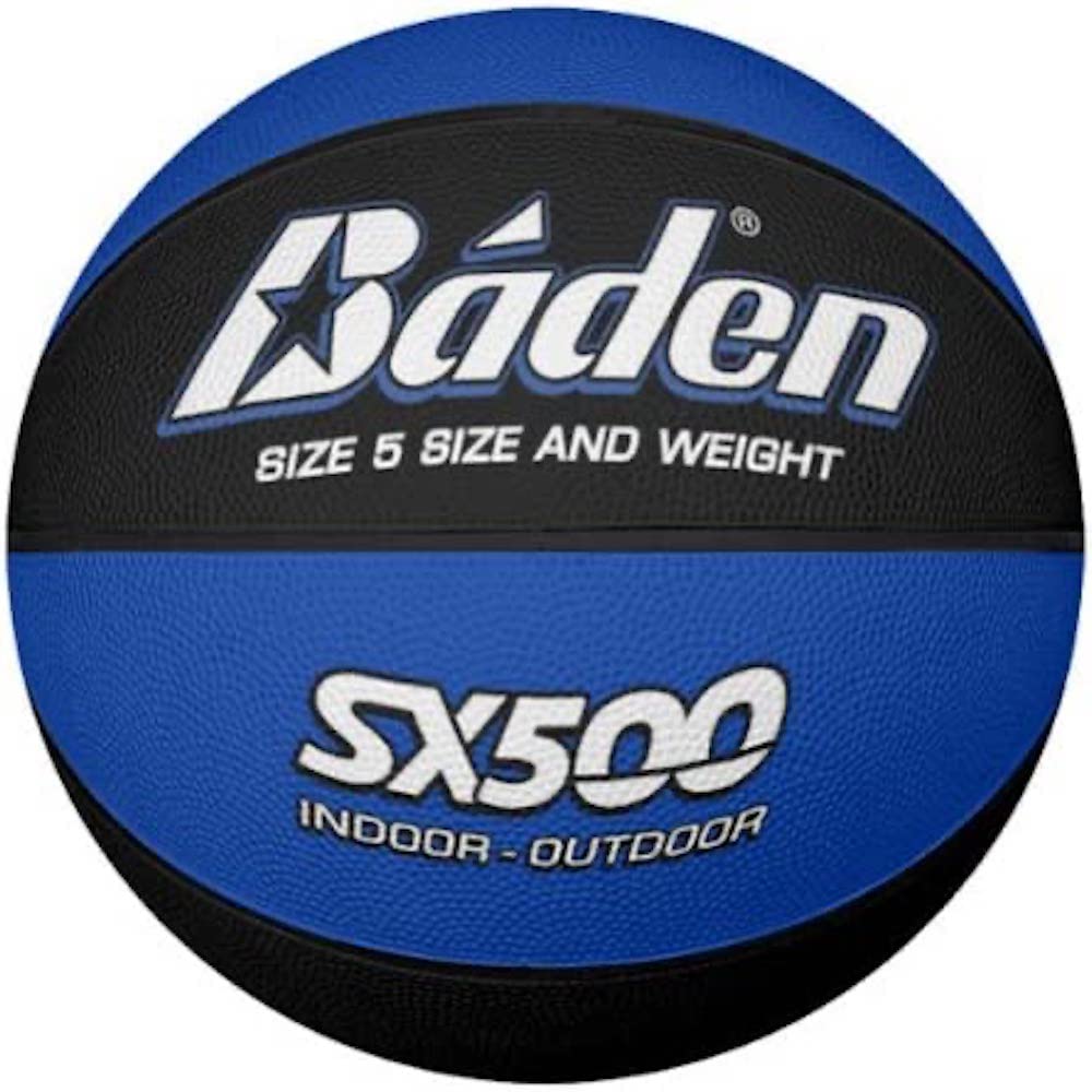 Baden Junior SX Range Composite Rubber Basketball, Indoor and Outdoor Ball, Blue and Black, Size 5