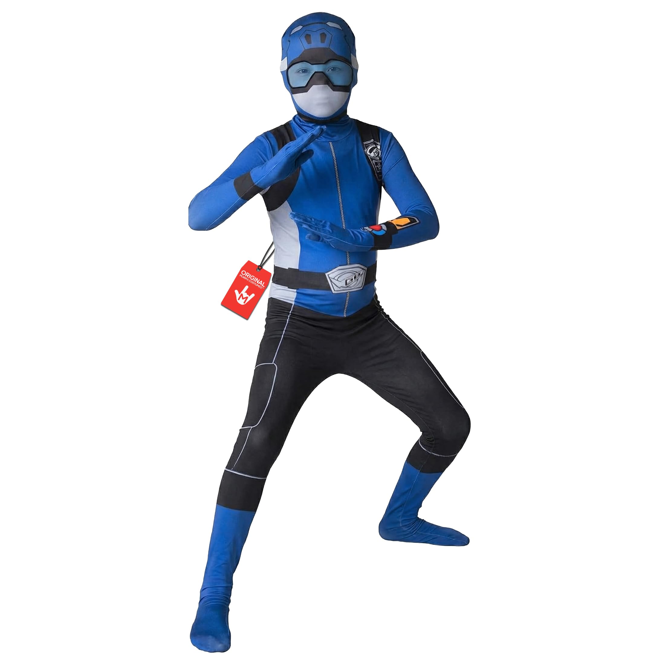 Morphsuits Blue Power Ranger Costume Kids | Power Rangers Morpher | Kids Power Rangers Dress-Up Outfit, Large