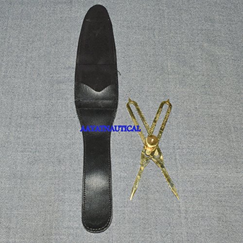 Humaira Nauticals Solid Brass Divider Drafting Proportional Tool 6" Navigational Compass Caliper with Leather Cover
