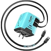 W & O Fast Charger for iPhone 17/16/15,60W gan Charger, Retractable Phone Charger Wall Plug with Lightening and Type-C Cables