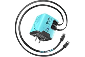 W & O Fast Charger for iPhone 17/16/15,60W gan Charger, Retractable Phone Charger Wall Plug with Lightening and Type-C Cables