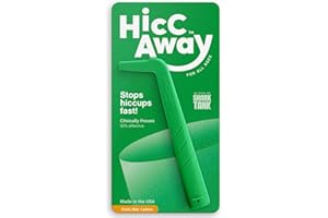 HiccAway Hiccup Straw Stops hiccups Fast! Clinically Proven Hiccup Relief for All Ages. Shark Tank Backed! (Green)