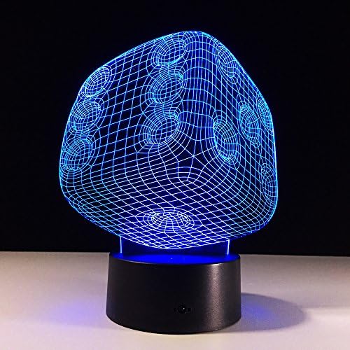 Circle Circle Dice Shape 3D Optical Illusion Lamp 7 Colors Change and 15 Keys Remote Control LED Table Desk Lamp for Home Bedroom Decoration