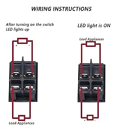 mxuteuk 3pcs AC110V/120V Rocker Switch DPST ON-Off
