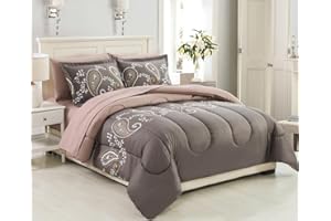 Marina Decoration Ultra Soft Luxury Fluffy Goose Down Alternative Bed in a Bag Bedding Printed 7 Piece Comforter Set Includes