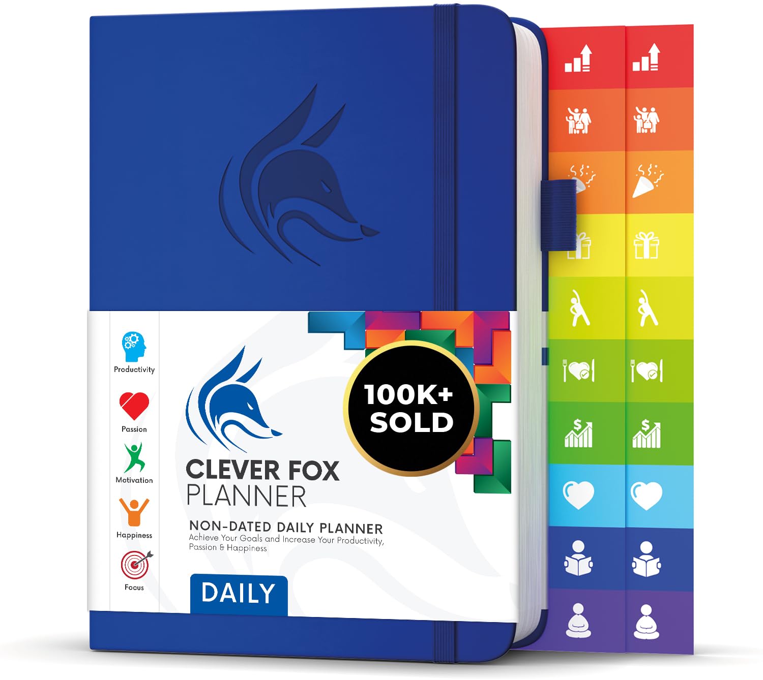 Clever Fox Planner Daily – 6-Month Undated Planner with Hourly Schedule, To-Do List & Time Management – Work & Personal Organizer, A5 (Royal Blue)