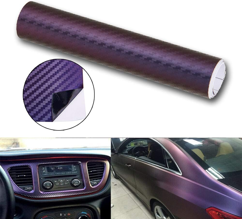 JSCARLIFE Chameleon Carbon Fiber Car Wrap Vinyl Film Roll Bubble Free Car Sticker For Vehicle Decoration Vinyl DIY Decal