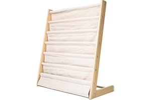 Morimoe Sling Bookshelf Kids Book Rack Storage, Natural Beige (Beige, W:75cm)