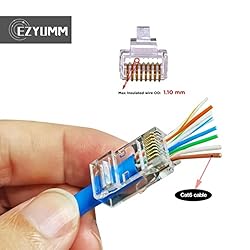 EZYUMM 20-Pack RJ45 Pass Through Connector, Cat 5