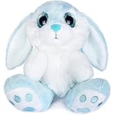 My OLi Bunny Stuffed Animal 8.5in Plush Rabbit with Floppy Ear Bedtime Friend Soft Toy Gifts for Girls Boys Kids, Blue