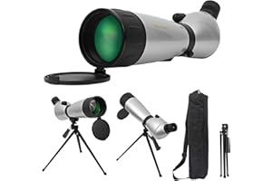 FETCHFALCON Fetch Falcon FMC HD BAK4 Spotting Scopes (Third Generation, Water-Resistance Long Range Spotting) with Metal Tripod Phone Adapter and Carry Bag (25-75X75 Without Phone Holder)