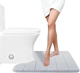 Yimobra Memory Foam U-Shaped Bath Mat 61x51cm Non-Slip Silver