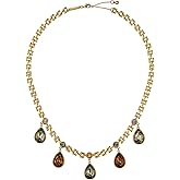 Ted Baker London Davina Crystal Drop Necklace for Women (Gold/Grey & Topaz Crystal)
