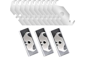 Vickay 30 Pack Utility Knife Hook Blades, SK5 Steel Heavy Duty Box Cutter Replacement Blades with Plastic Case, Standard Size Razor Blades for Most Standard Utility Knives