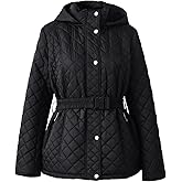 Pallivare Women's Lightweight Quilted Puffer Jacket Padded Zip Warm Coat Detachable Hooded for Spring and Winter