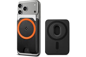 Spigen for MagSafe Wallet, Holds 3 Cards, MagFit Compatible with iPhone 17/16/15/14/13/12 Models, Pixel 10 Series, MagSafe-Cases, Pixelsnap, Plaud Note & More, Card Holder - PU Black (3-Cards/MagFit+)