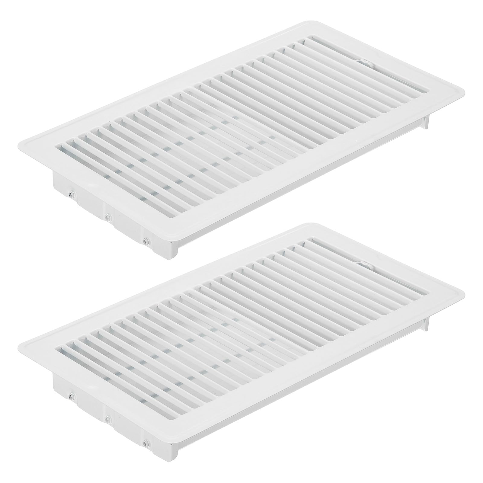 PATIKIL 12 x 6 Inch Floor Register, 2pcs Heavy Duty Air Vent Cover Steel Adjustable Decor Vents Easy Adjust Floor Grates for Sidewall Home Office, White