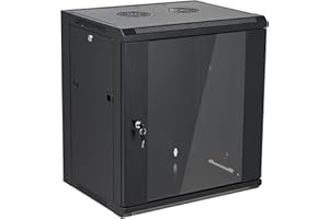 Tedgetal 12U Wall Mount Server Cabinet Network Rack Enclosure Locking Glass Door