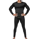 Body Glove 2 Piece Mens Fleece Lined Base layer Underwear Set, Warm Insulated Top and Bottom Long Johns for Winter Baselayer